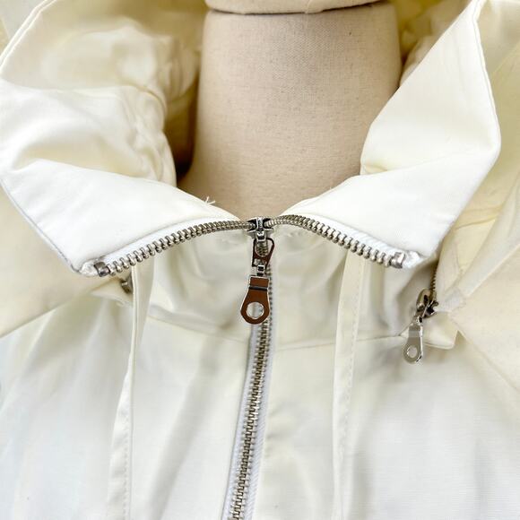 Vertigo Paris Cream Hooded Zip Front Utility Rain Coat Jacket - Picture 3 of 9